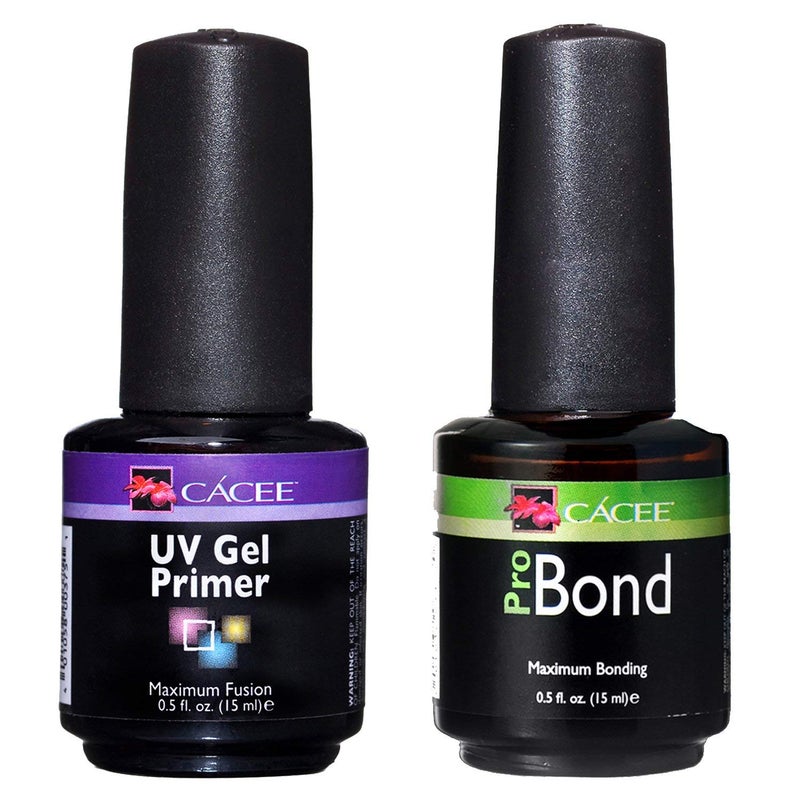 Cacee Nail Primer Duo Set for Acrylic Nails, UV Gel Primer & Pro Bond 0.5 oz, Low Odor, Polish for UV/LED, Use Color Gel Polish & Acrylics, Protect & Strengthen - Image 1